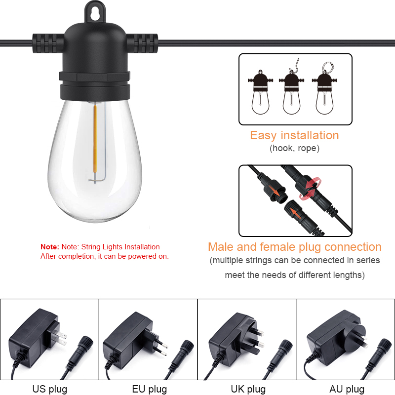 HCP084  S14暖白遥控款灯串